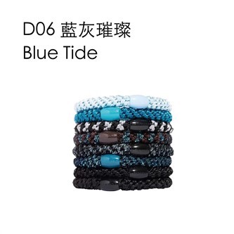 【質本嚴】美國正品L.Erickson 粗款髮圈 名牌髮圈 原裝8入 D04 藍灰璀璨 Blue Tide