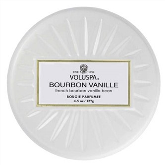 【質本嚴】美國香氛voluspa蠟燭 華麗年代系列 Bourbon Vanille 波旁香草 錫盒 127g