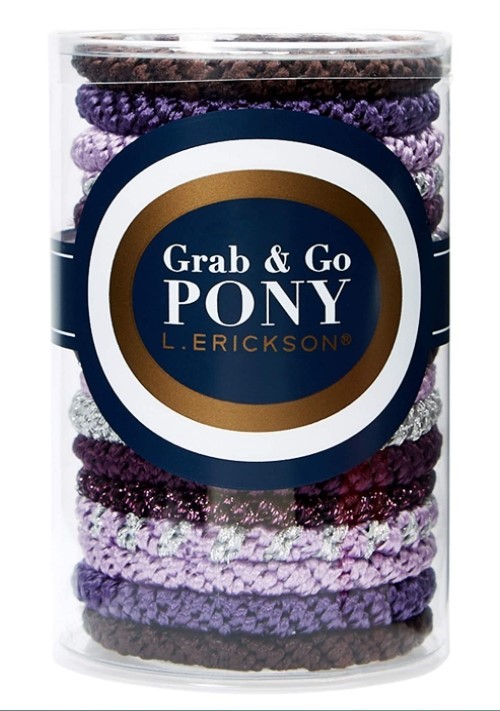 【質本嚴】美國正品L.Erickson 粗款髮圈 名牌髮圈 原裝15入/桶裝 A14浪漫葡萄園 Grape