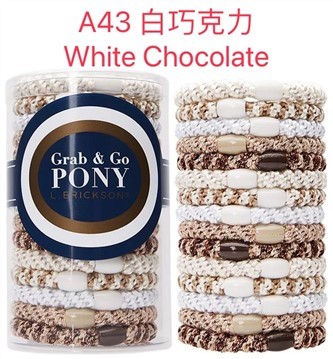 【質本嚴】美國正品L.Erickson 粗款髮圈 名牌髮圈 原裝15入/桶裝A43 白巧克力 White Chocolate