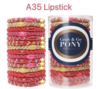 【質本嚴】美國正品L.Erickson 粗款髮圈 名牌髮圈 桶裝分裝5入/A35 Lipstick