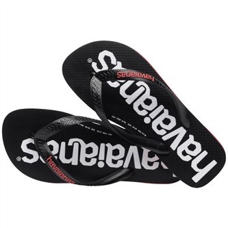 【HAVAIANAS】Logomania II 黑底白字