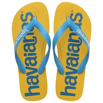 【HAVAIANAS】Logomania II/黃底藍字
