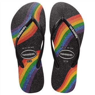 【HAVAIANAS】Slim pride 黑底彩虹