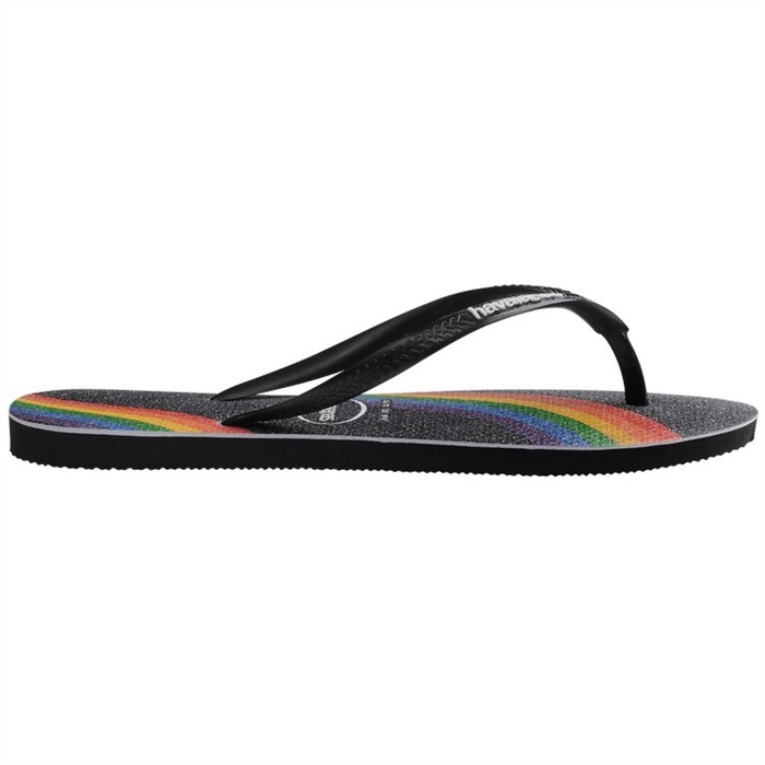 【HAVAIANAS】Slim pride 黑底彩虹