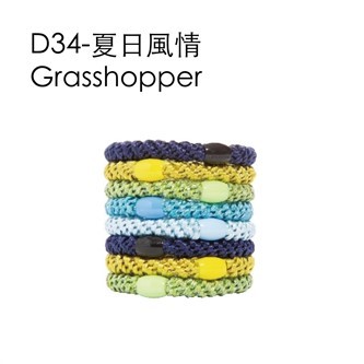 【質本嚴】美國正品L.Erickson 粗款髮圈 名牌髮圈 原裝8入 D34 夏日風情 Grasshopper