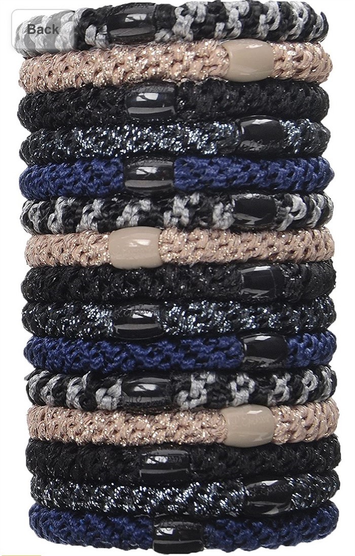 【質本嚴】美國正品L.Erickson 粗款髮圈 名牌髮圈 桶裝 15入 A05 搖滾香檳 Jet Set