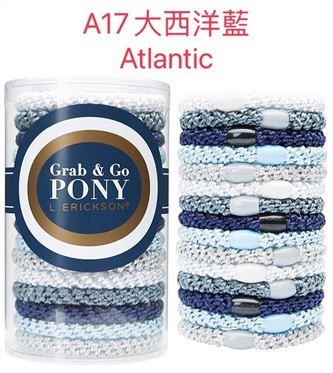 【質本嚴】美國正品L.Erickson 粗款髮圈 名牌髮圈 桶裝 15入 A17 大西洋藍 Altantic