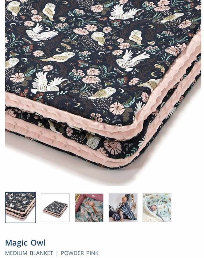 【質本嚴】波蘭品牌 La millou正品 安撫毯 Magic Owl - Powder Pink粉貓頭鷹/薄款110*140