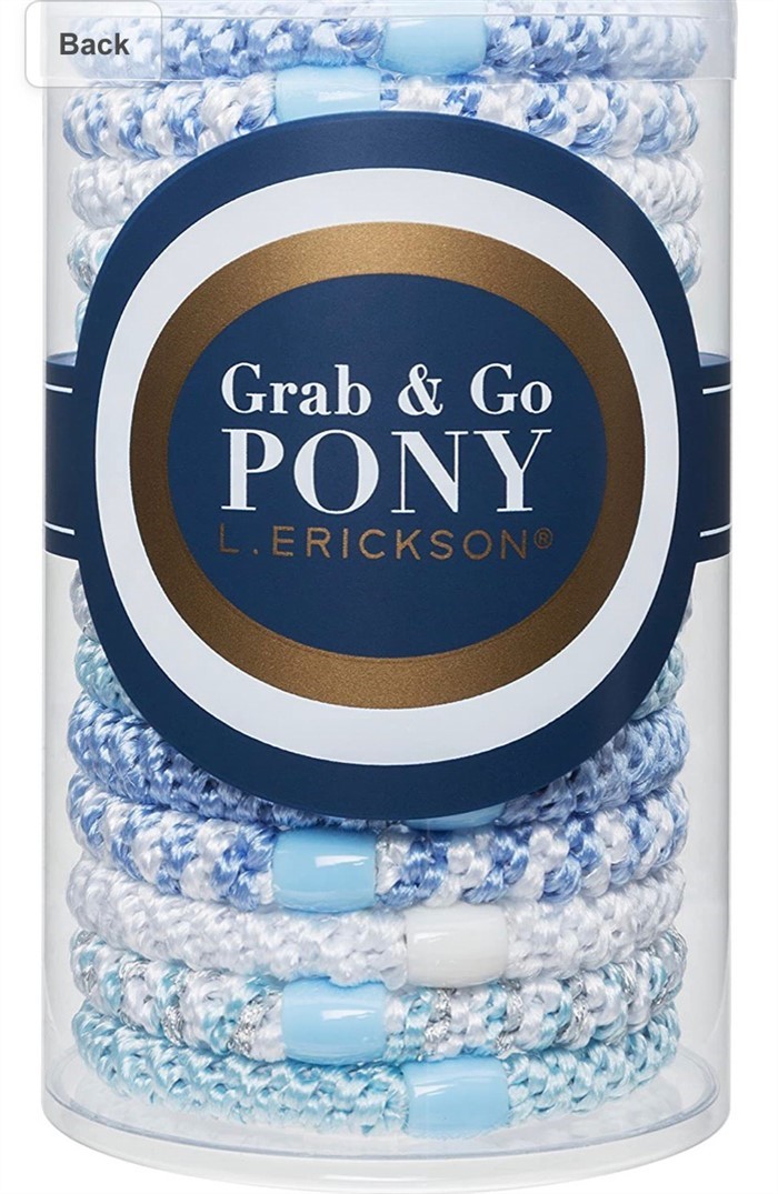【質本嚴】美國正品L.Erickson 粗款髮圈 名牌髮圈 桶裝分裝5入/ A30 藍色波浪 Blue Wave