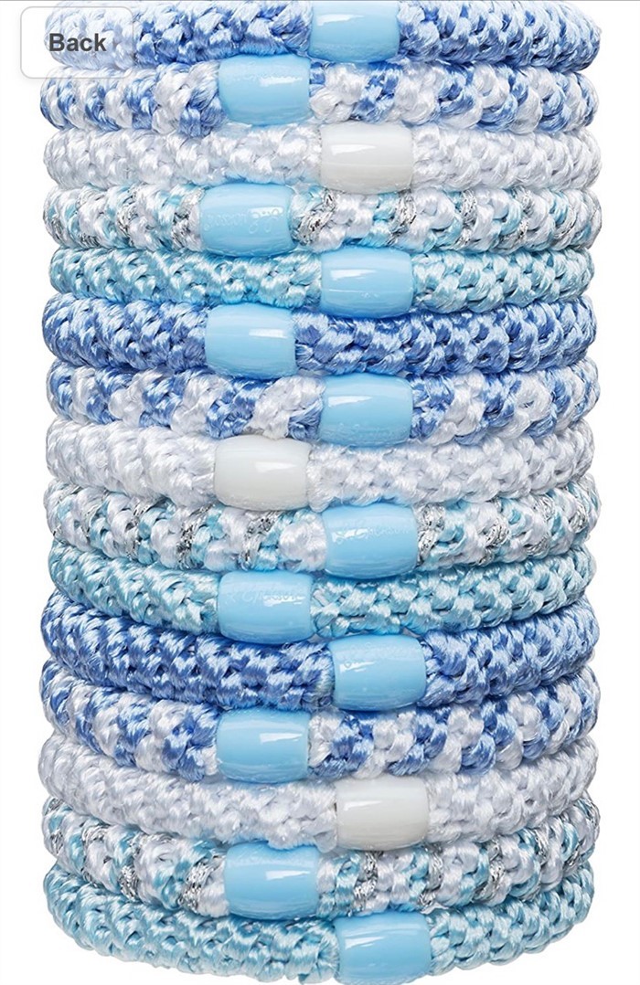 【質本嚴】美國正品L.Erickson 粗款髮圈 名牌髮圈 桶裝分裝5入/ A30 藍色波浪 Blue Wave