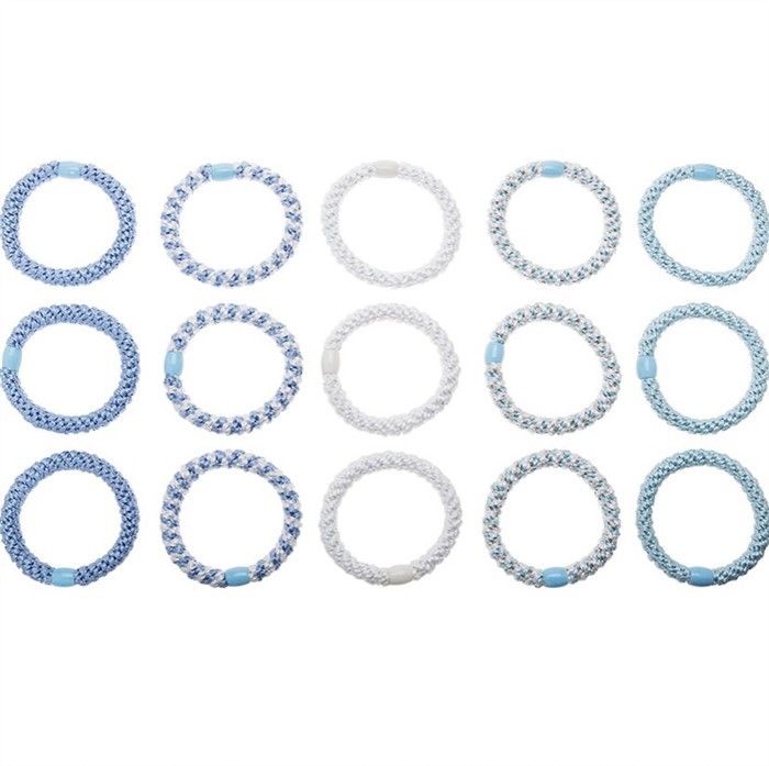 【質本嚴】美國正品L.Erickson 粗款髮圈 名牌髮圈 桶裝分裝5入/ A30 藍色波浪 Blue Wave