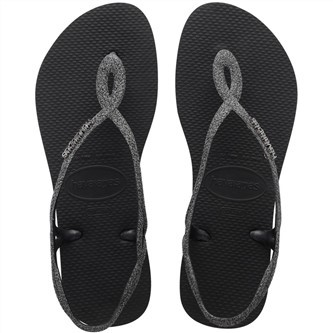 【HAVAIANAS】Luna Premium 8字涼鞋/金蔥黑