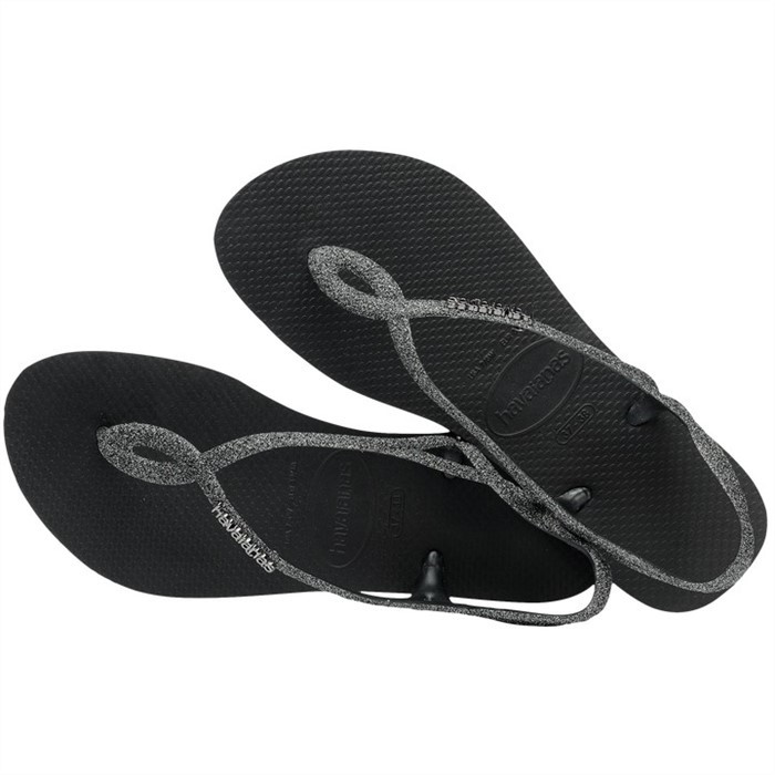 【HAVAIANAS】Luna Premium 8字涼鞋/金蔥黑
