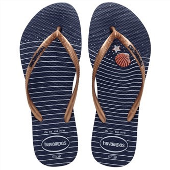 【HAVAIANAS】Kids slim nautical/藍貝殼