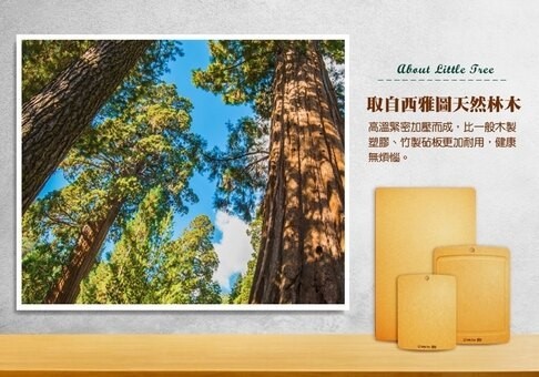 【質本嚴】美國 Little Tree 小樹 溝槽型防滑無毒木纖維砧板(L)