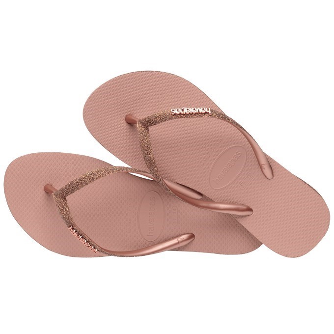 【HAVAIANAS】Slim sparkle II/金蔥番紅花粉