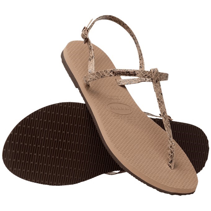 【HAVAIANAS】You riviera croco涼鞋/玫瑰金蛇皮帶