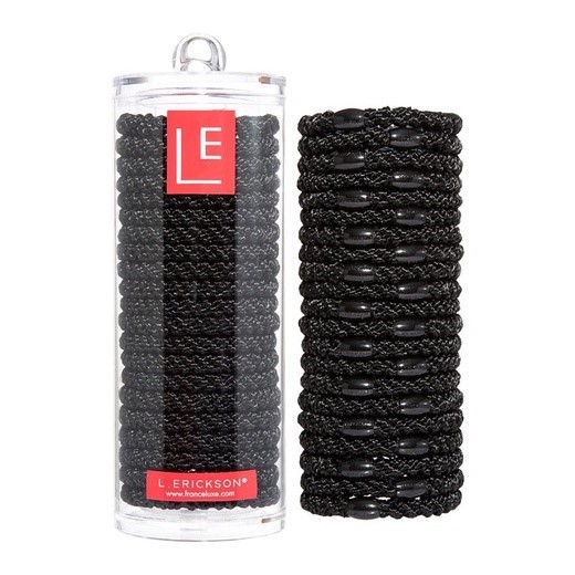 【質本嚴】美國正品L.Erickson 粗款髮圈 名牌髮圈 /經典黑 Classic Black 桶裝21入(壓克力罐)