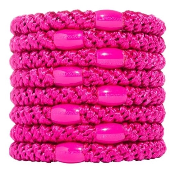 【質本嚴】美國正品L.Erickson 粗款髮圈 名牌髮圈 原裝8入/玫粉Raspberry