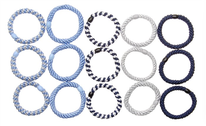【質本嚴】美國正品L.Erickson 粗款髮圈 名牌髮圈 桶裝分裝5入/A26地中海 Sparkle