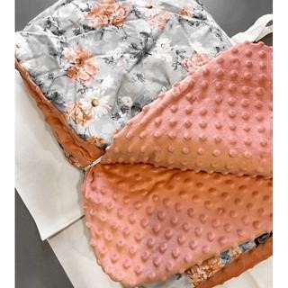 【質本嚴】波蘭La millou正品安撫毯BLOOMING BOUTIQUE PAPAYA粉花朵/厚款110*140