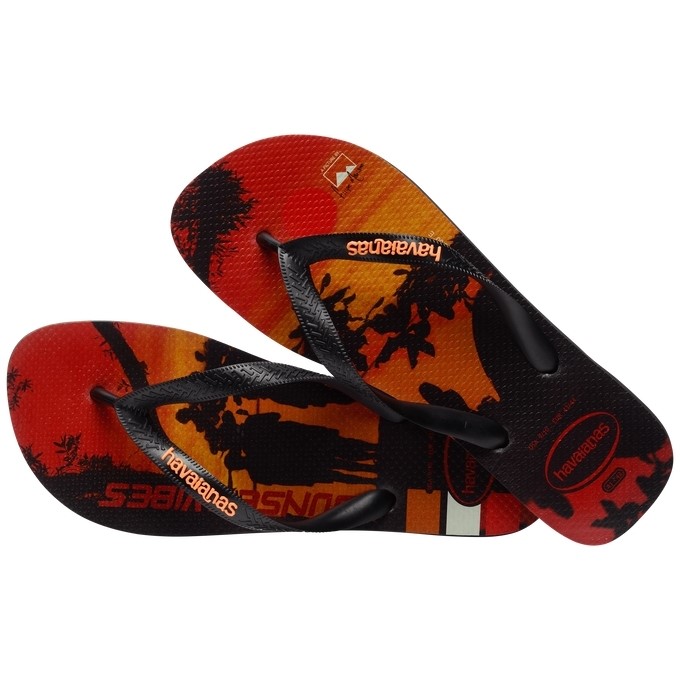 【HAVAIANAS】Hype/黑帶橘紅