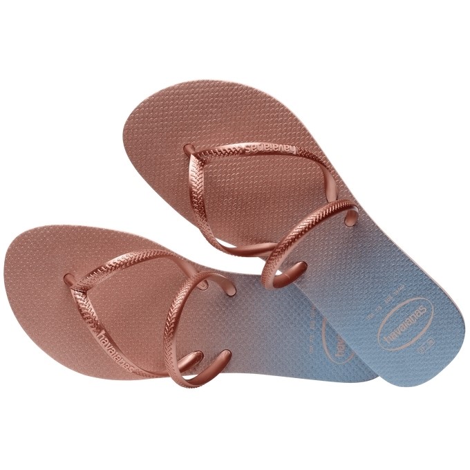 【HAVAIANAS】Flat duo irisdescent/雙帶漸層粉藍