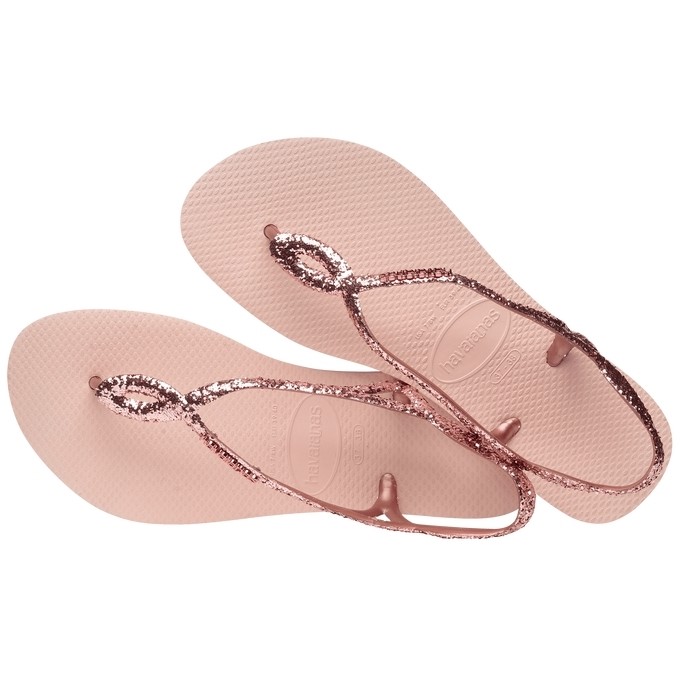 【HAVAIANAS】Luna premium II涼鞋/亮片芭蕾粉