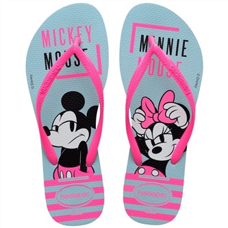 【HAVAIANAS】Slim disney/灰藍底螢光粉帶