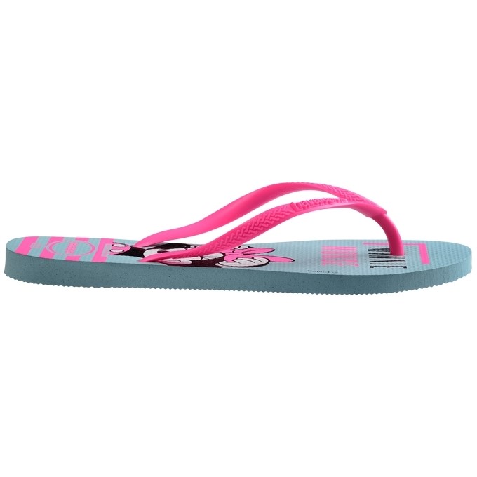【HAVAIANAS】Slim disney/灰藍底螢光粉帶