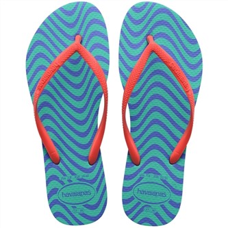 【HAVAIANAS】Slim Harmony/綠波浪橘帶