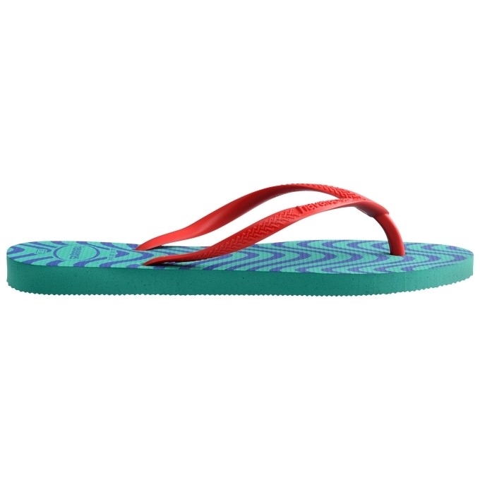 【HAVAIANAS】Slim Harmony/綠波浪橘帶