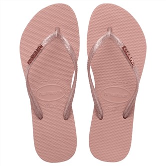 【HAVAIANAS】Slim logo metallic/粉