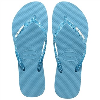 【HAVAIANAS】Slim logo metallic/藍點果凍帶