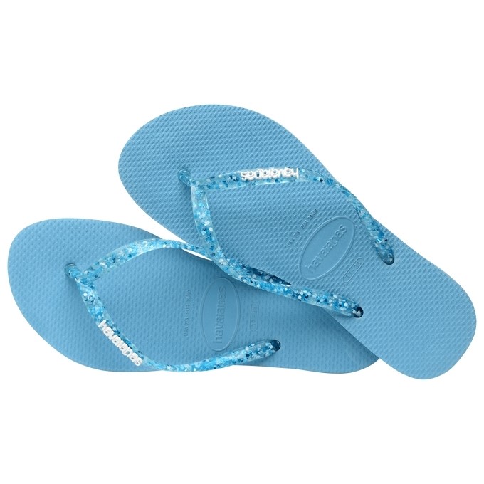 【HAVAIANAS】Slim logo metallic/藍點果凍帶
