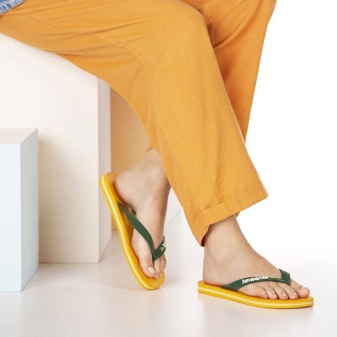 【HAVAIANAS】Brasil logo/黃色夾心