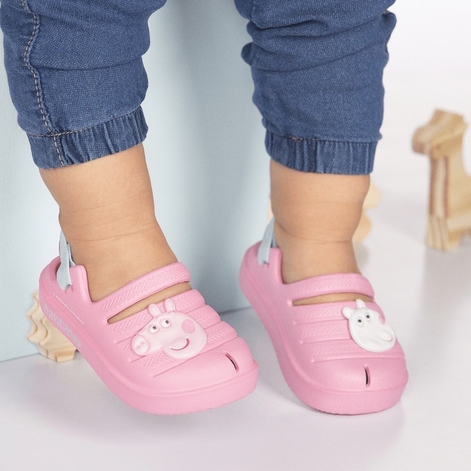 【HAVAIANAS】 peppa pig包頭涼鞋/佩佩豬粉