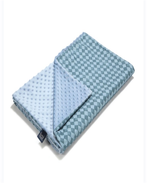 【質本嚴】波蘭品牌 LA MILLOU正品Minky Light Blanket PRINCE CHESSBOARD WIND BLUE 藍起司格/薄款80*100
