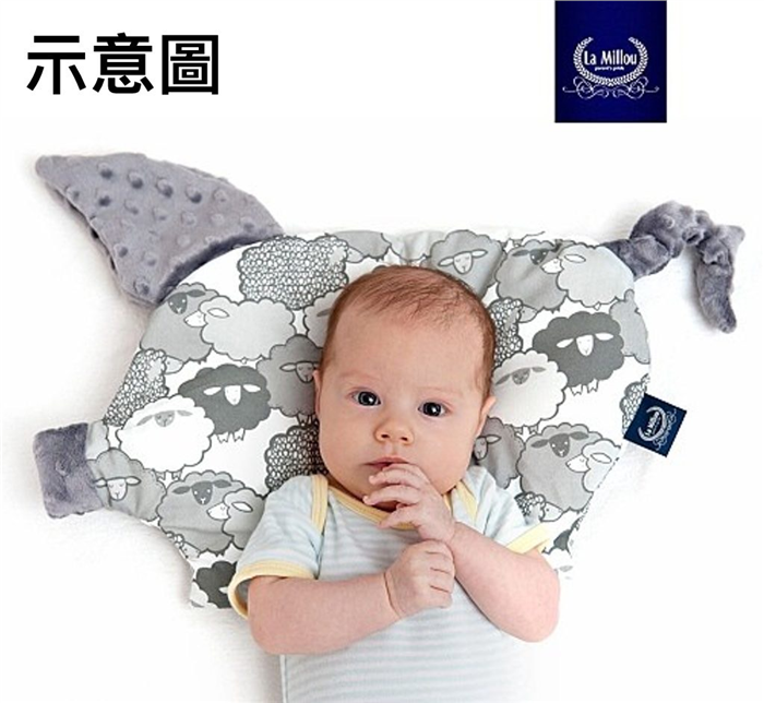 【質本嚴】波蘭品牌 LA MILLOU正品Pillow Sleepy Pig Minky PRINCESS CHESSBOARD -SMOKE ROSE 寶寶睡眠枕-煙燻玫瑰