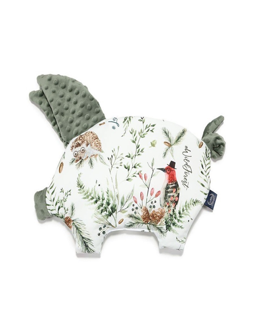 【質本嚴】波蘭品牌 LA MILLOU正品Pillow Sleepy Pig Minky FOREST - KHAKI 寶寶睡眠安撫枕-森林綠
