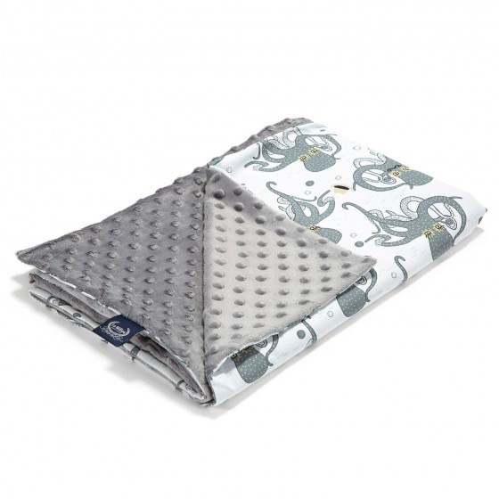 【質本嚴】波蘭品牌 LA MILLOU正品Minky Light Blanket SEA BEAUTIES GREY 灰章魚/薄款80*100