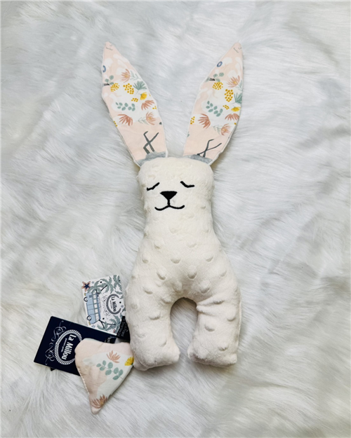 【質本嚴】波蘭品牌 La millou正品 Mr. bunny 安撫兔 23公分- 粉白花朵