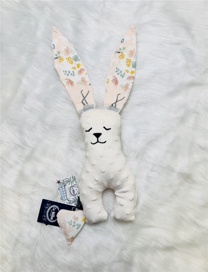 【質本嚴】波蘭品牌 La millou正品 Mr. bunny 安撫兔 23公分- 粉白花朵