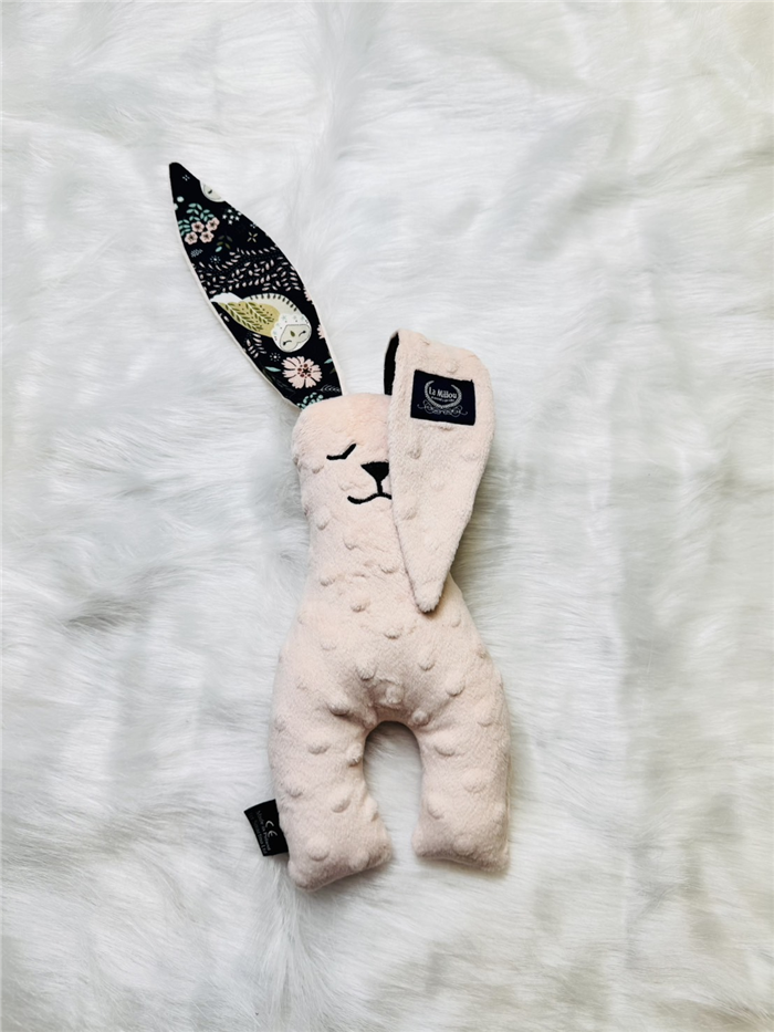 【質本嚴】波蘭品牌 La millou正品 Mr. bunny 安撫兔 23公分- 粉貓頭鷹(有麻布袋)