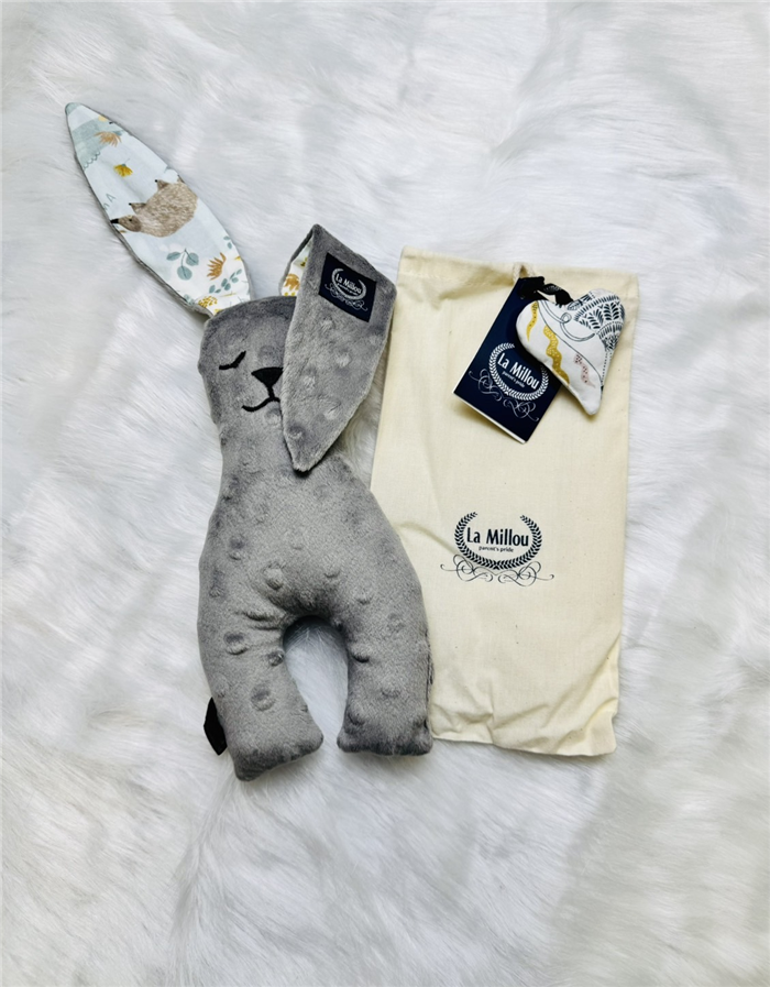 【質本嚴】波蘭品牌 La millou正品 Mr. bunny 安撫兔 23公分-灰(有麻布袋)
