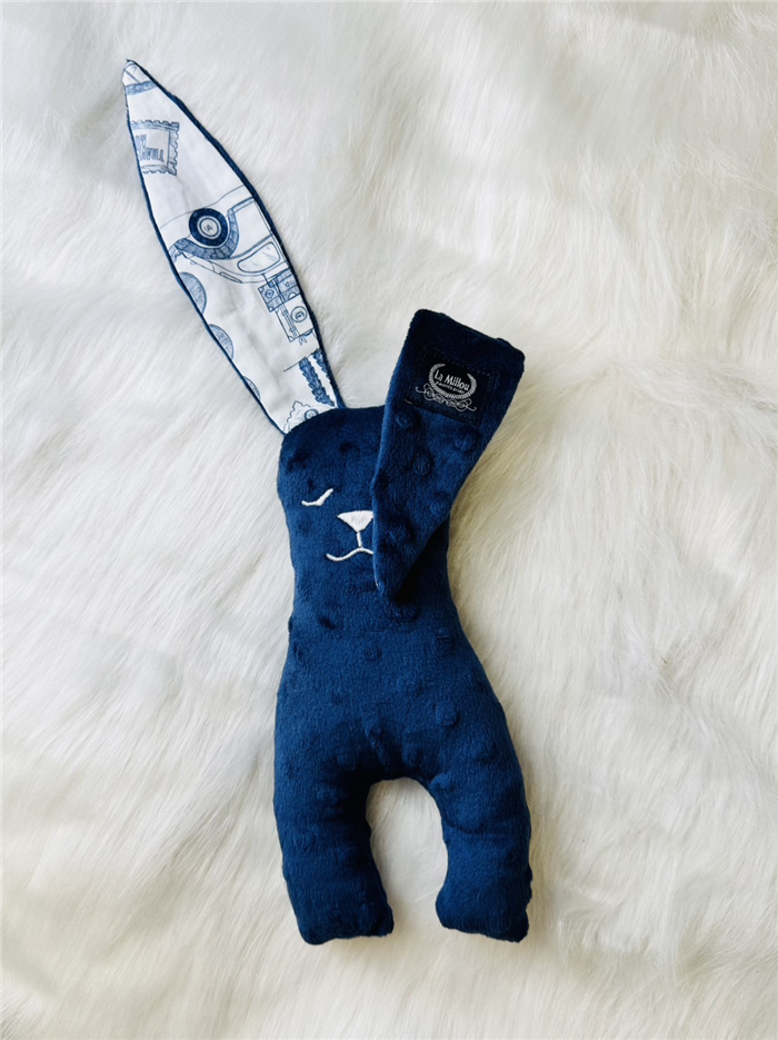 【質本嚴】波蘭品牌 La millou正品 Mr. bunny 安撫兔 23公分-海軍藍(有麻布袋)