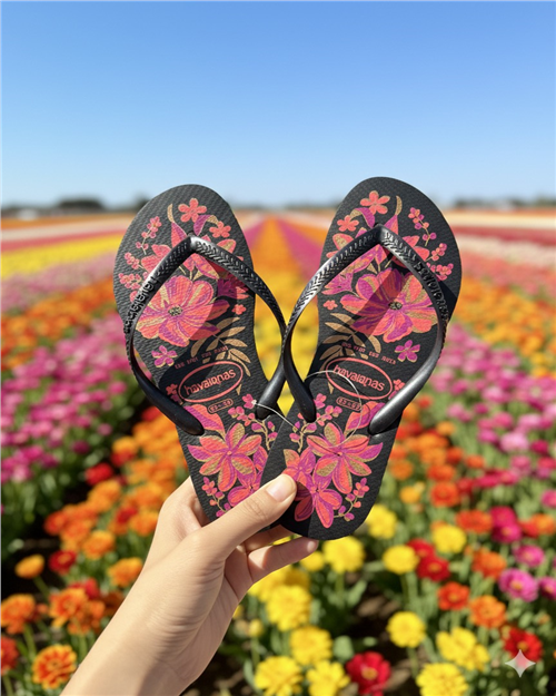 【HAVAIANAS】Slim Organic/非洲菊黑