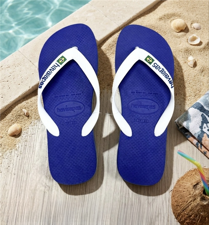 【HAVAIANAS】Brasil logo/寶藍夾心